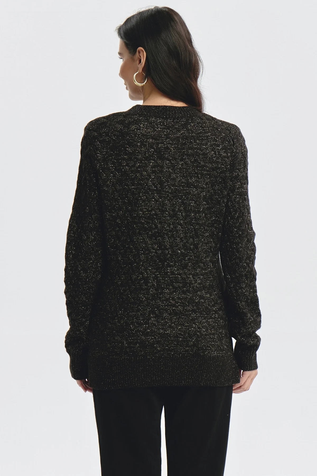 Sweater Mujer Calado Negro - Image 3