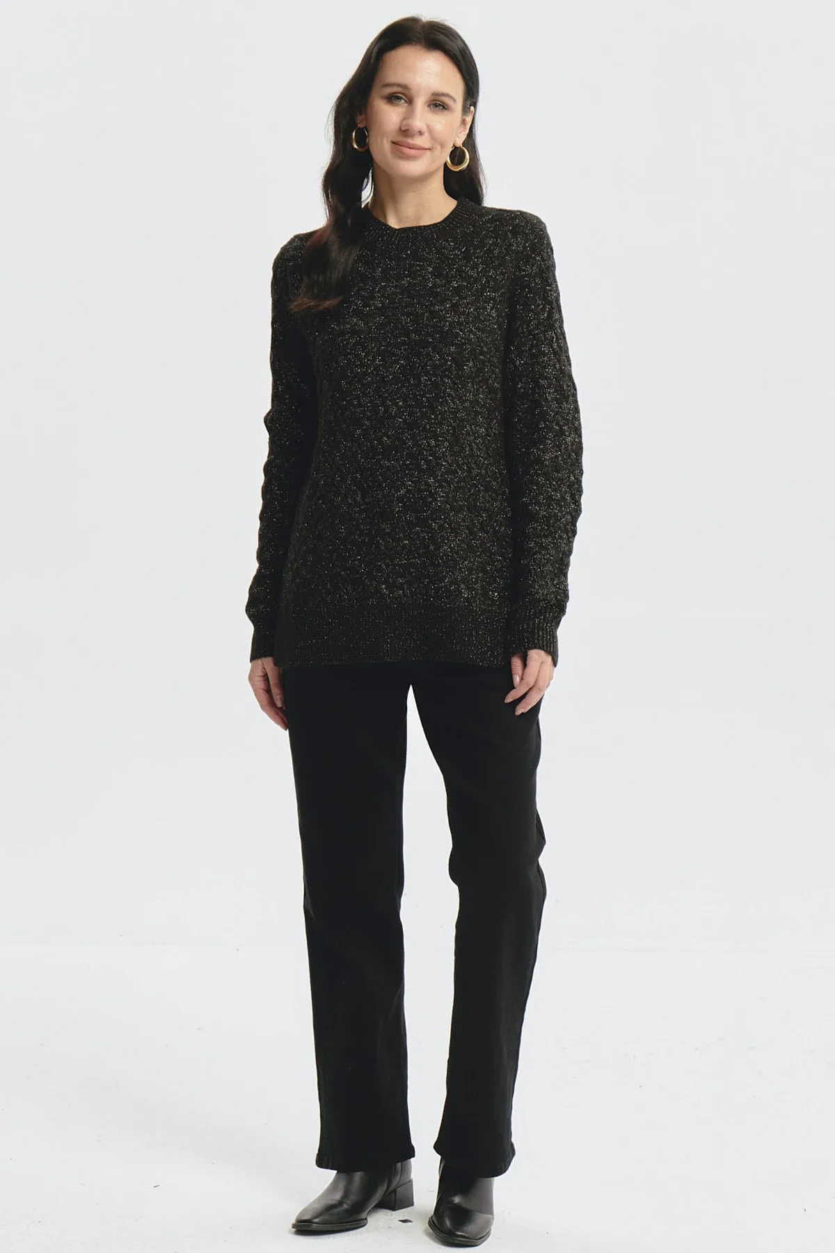 Sweater Mujer Calado Negro - Image 4