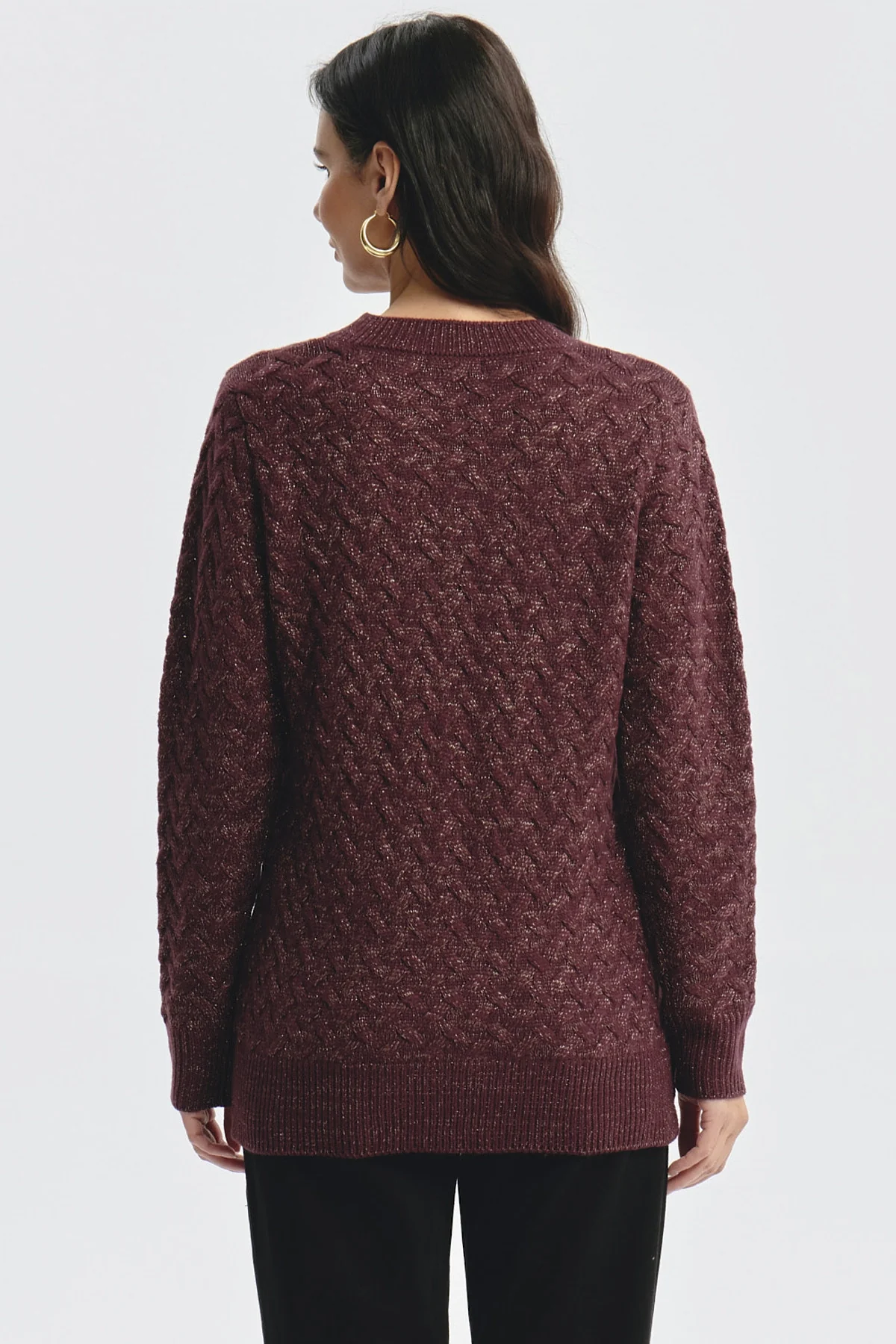 Sweater Mujer Calado Rojo - Image 3