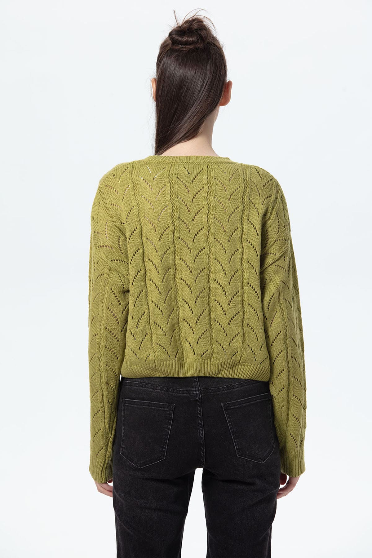 Sweater Mujer Calado Verde Agua - Image 3