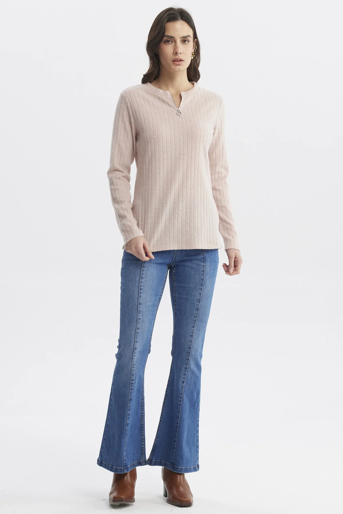 Sweater Mujer Caman Cierre Palo Rosa - Image 4