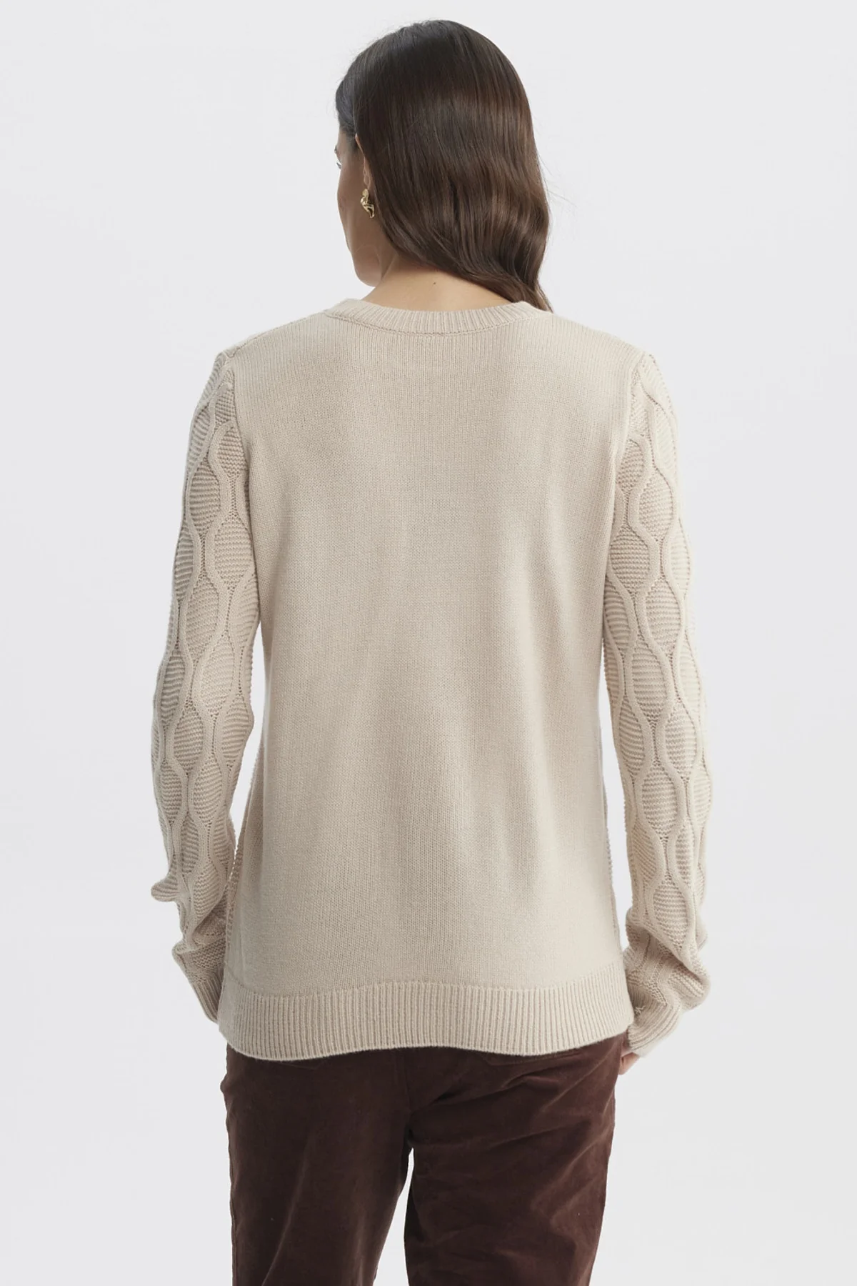 Sweater Mujer Casual Beige - Image 3
