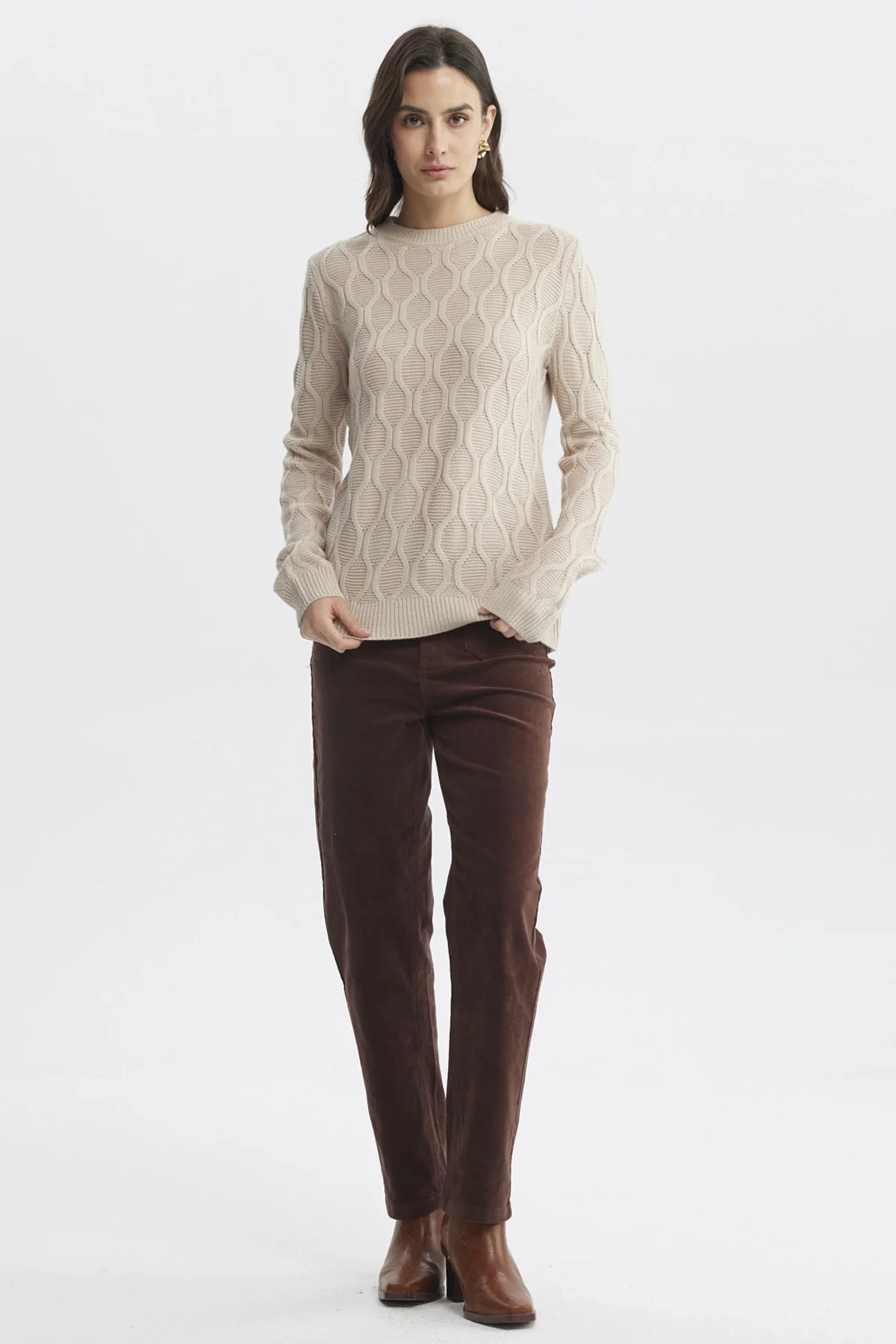 Sweater Mujer Casual Beige - Image 4
