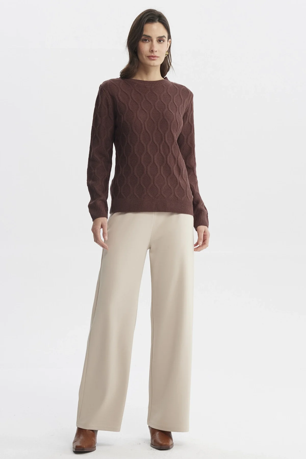 Sweater Mujer Casual Café Claro - Image 4