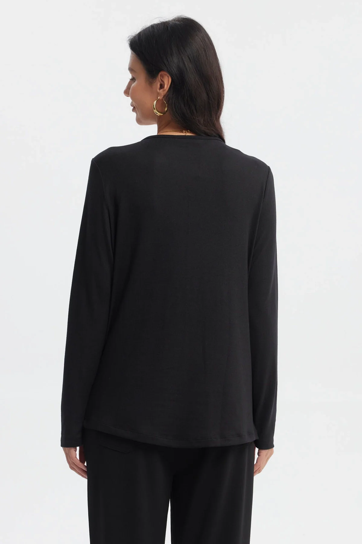 Sweater Mujer Casual Cuello Redondo Negro - Image 3