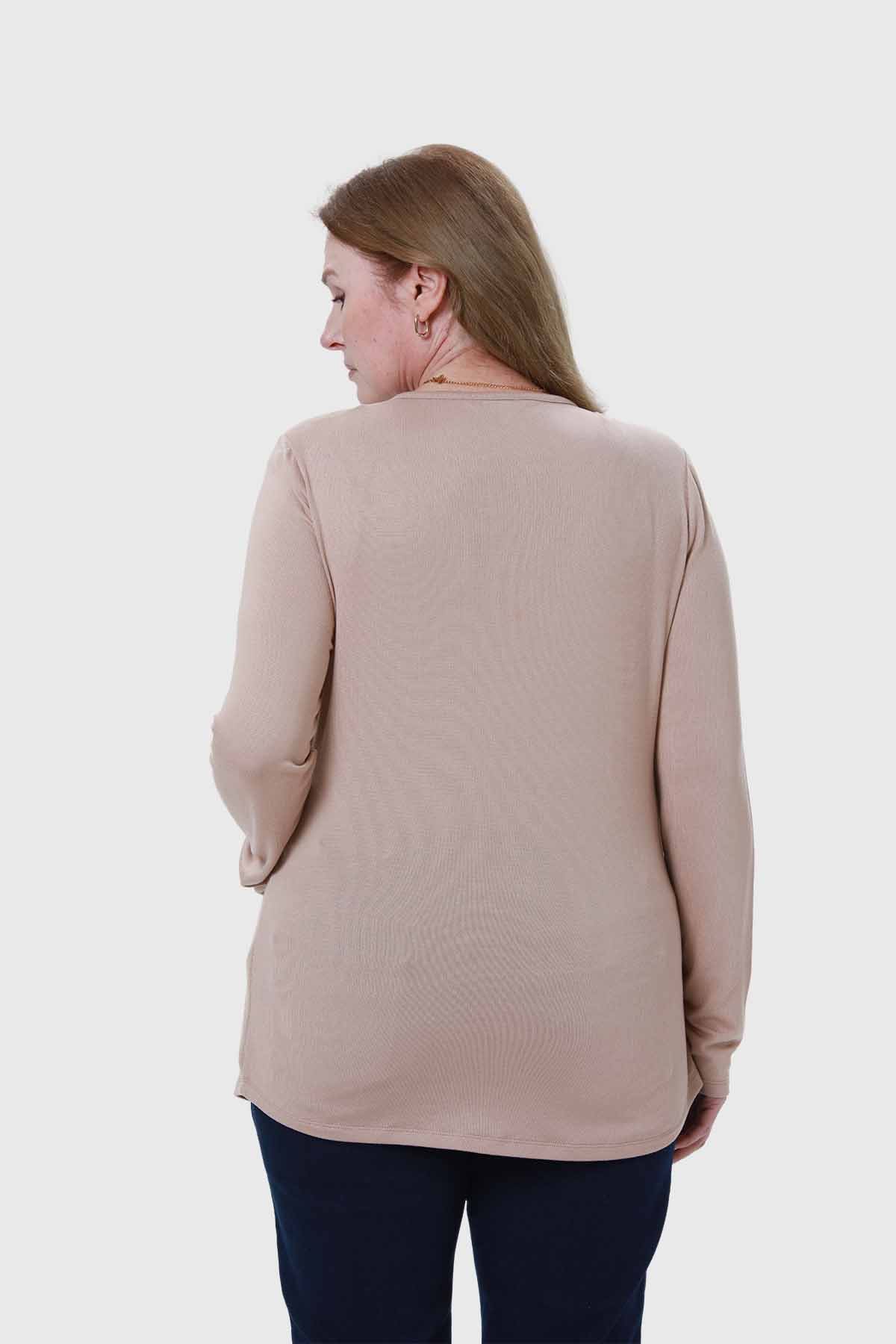 Sweater Mujer Estampado Beige - Image 3