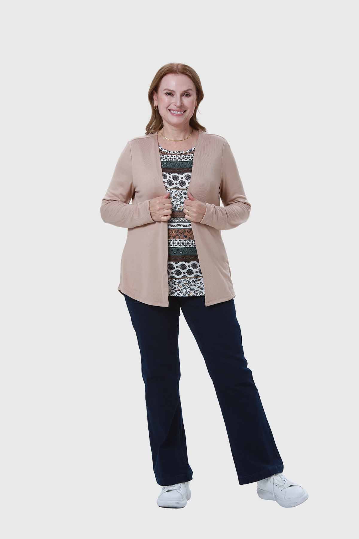 Sweater Mujer Estampado Beige - Image 4