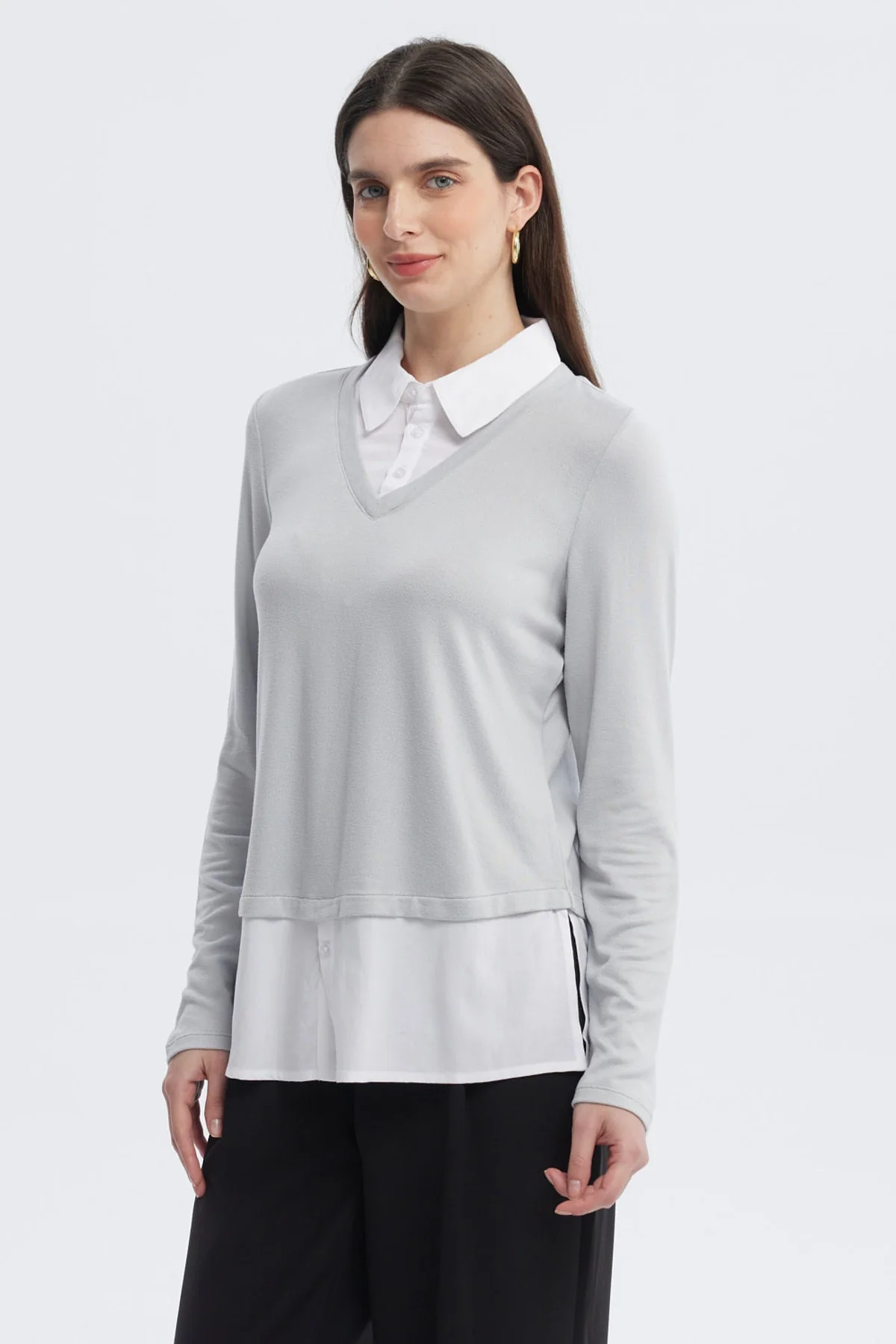 Sweater Mujer Casual Gris - Image 2
