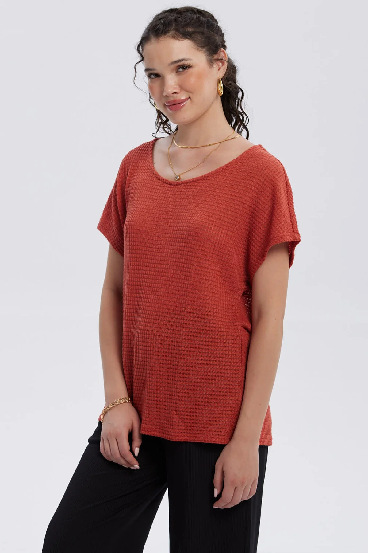 Sweater Mujer Casual Terracota - Image 2