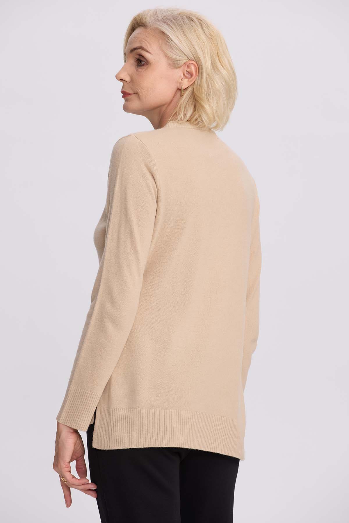 Sweater Mujer Cerrado Beige - Image 3