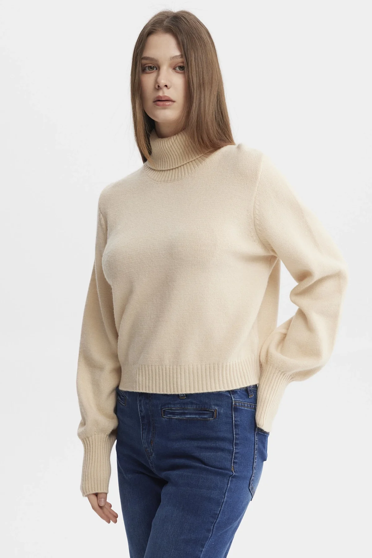 Sweater Mujer Chenille Beige - Image 2