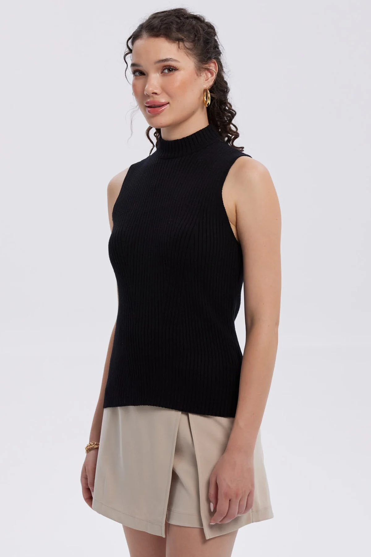 Sweater Mujer Con Textura Negro - Image 2