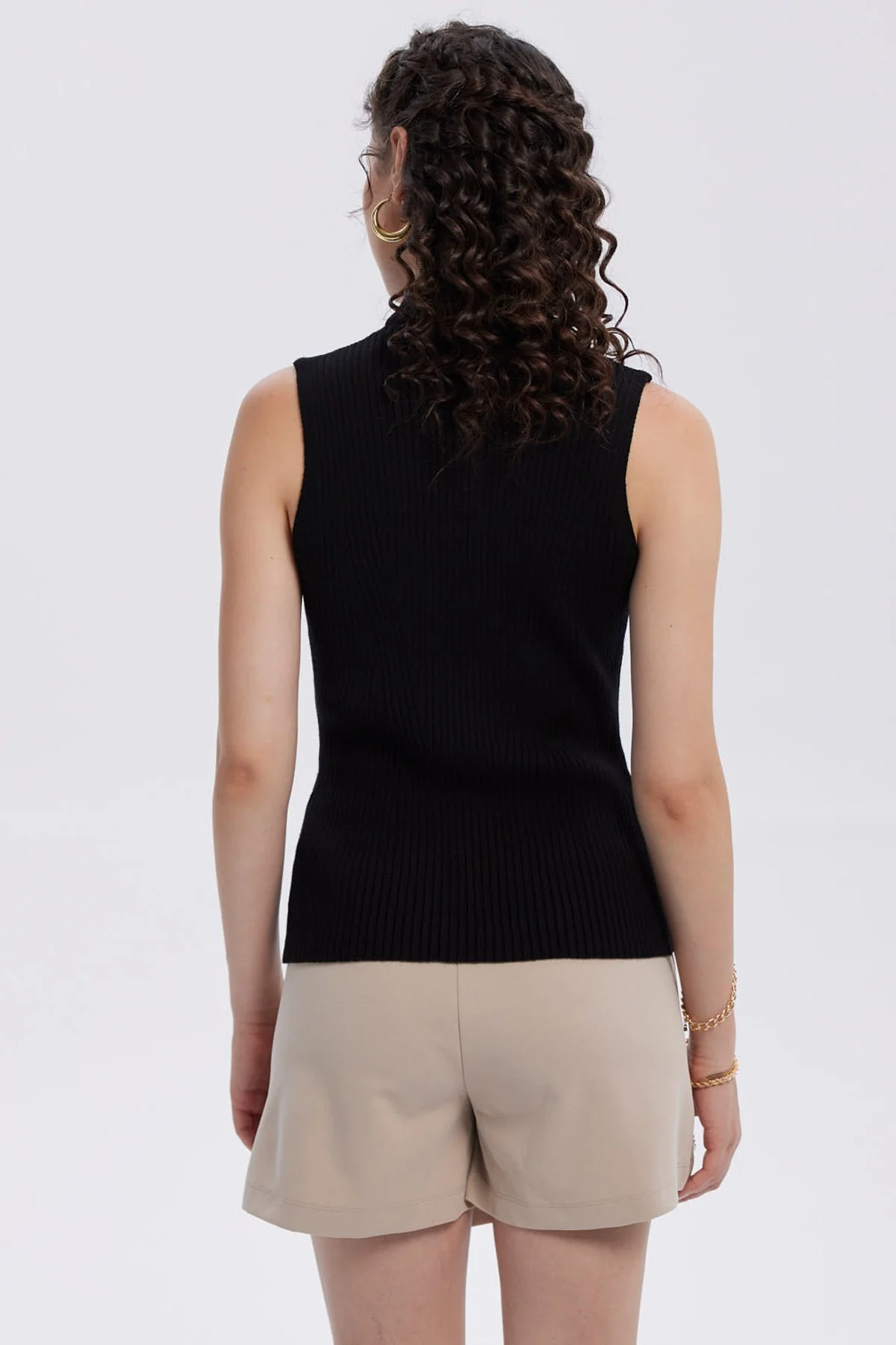 Sweater Mujer Con Textura Negro - Image 3