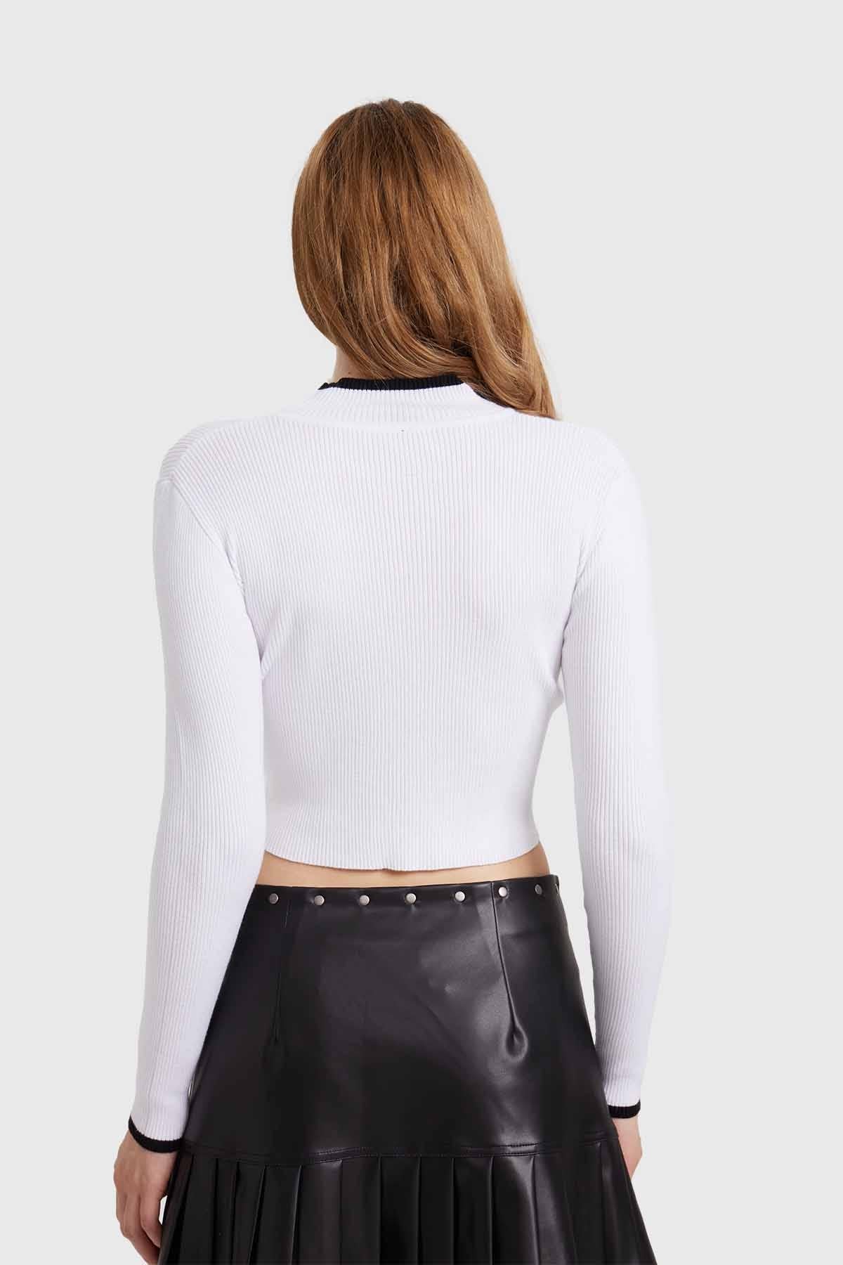 Sweater Mujer Contraste Blanco - Image 3