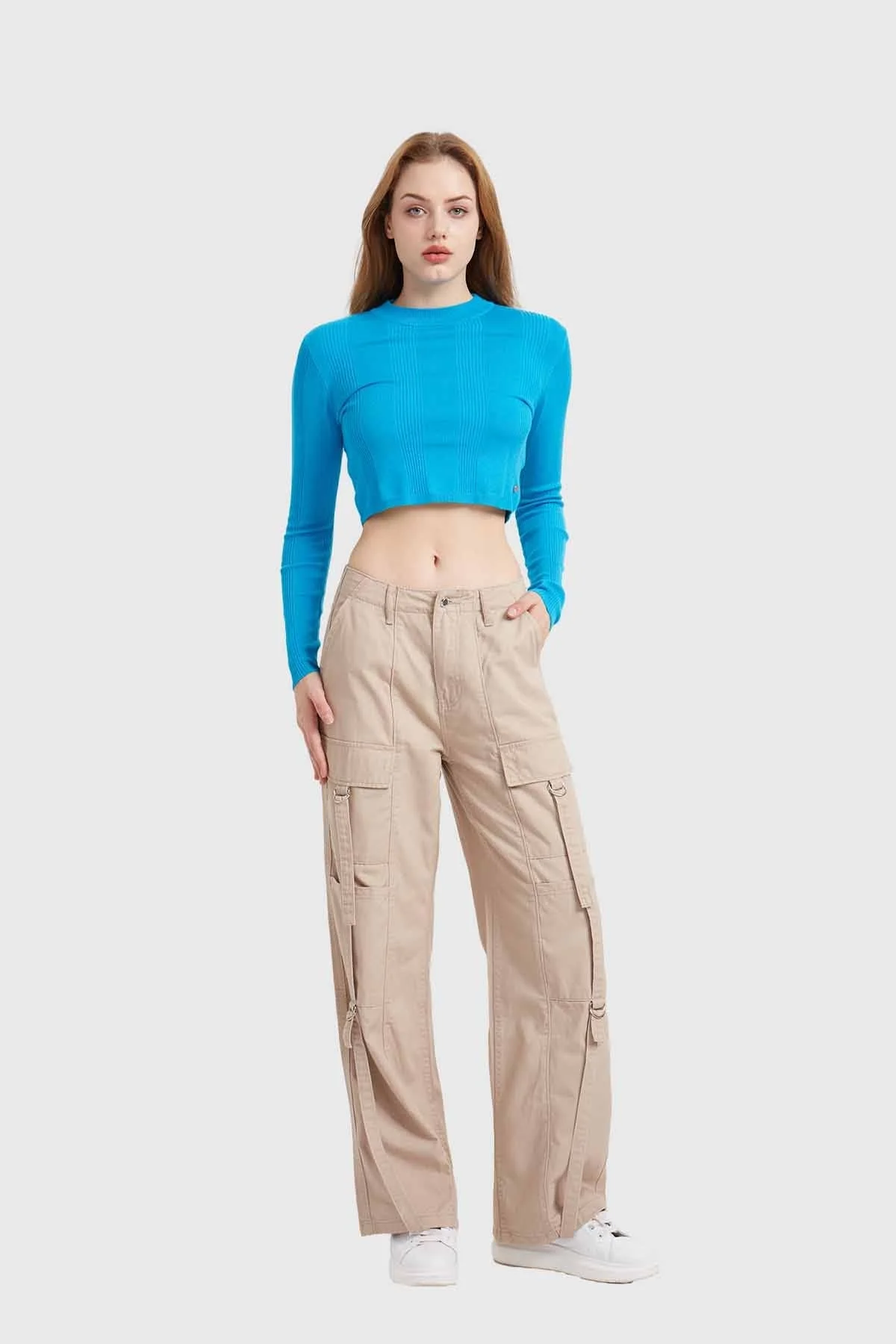 Sweater Mujer Crop Azul - Image 4