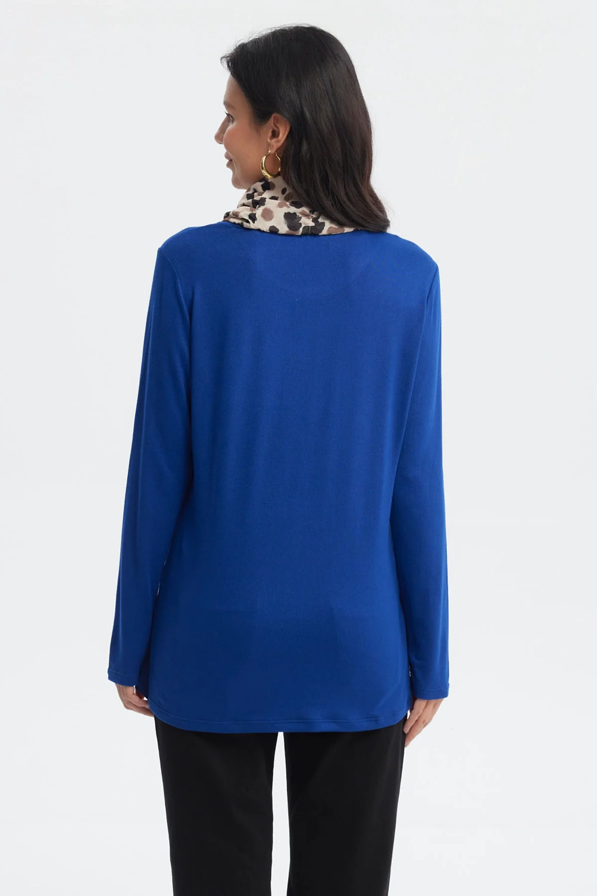 Sweater Mujer Cuello Alto Azul - Image 3