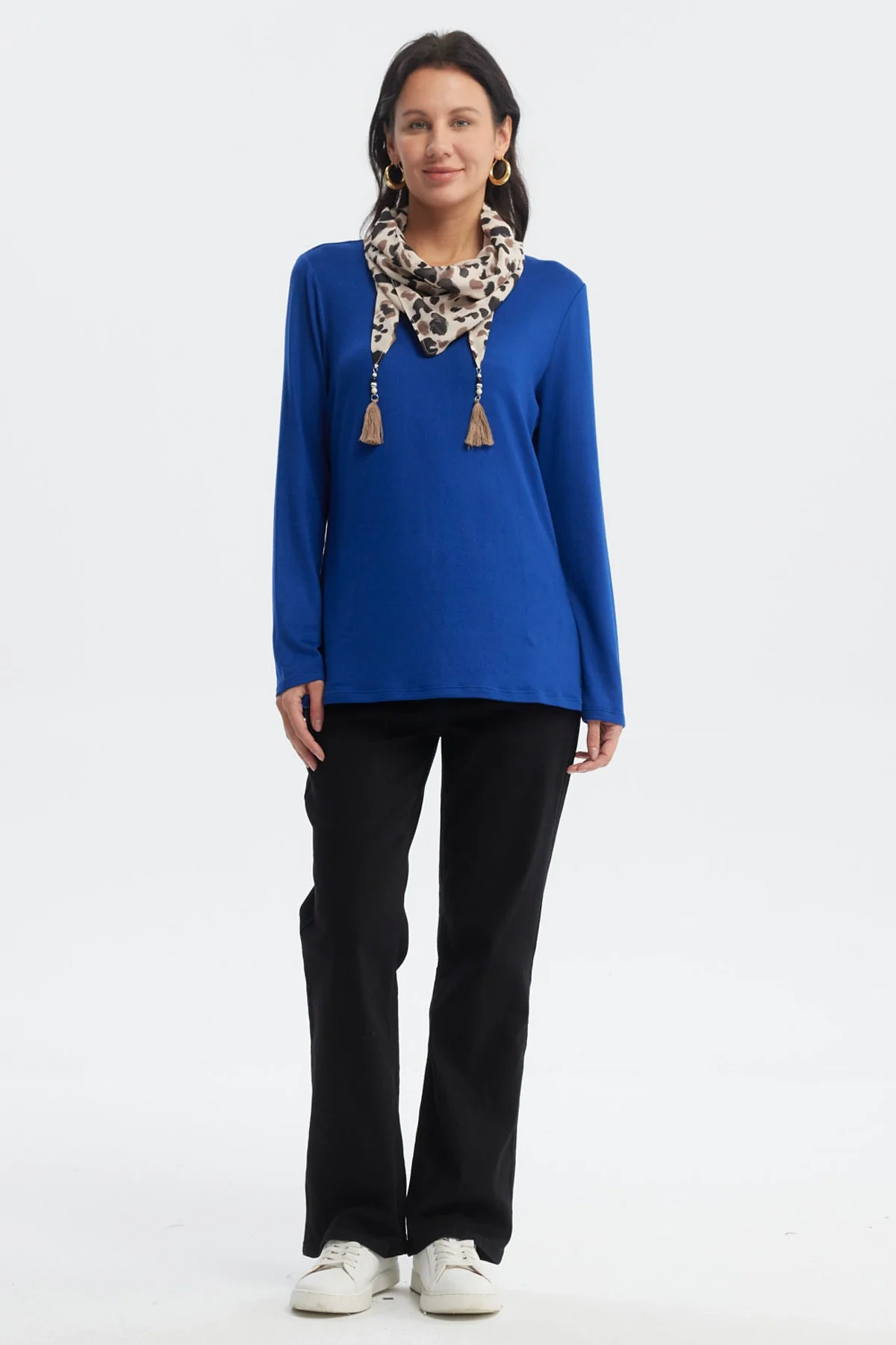 Sweater Mujer Cuello Alto Azul - Image 4