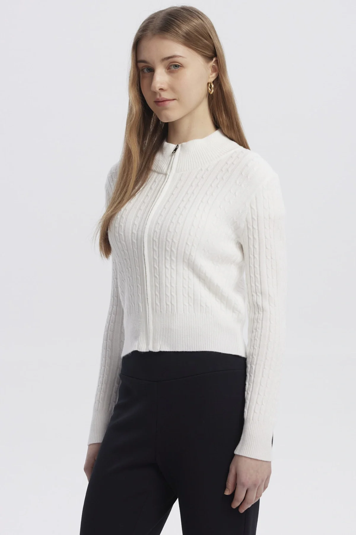 Sweater Mujer Cuello Con Cierre Crudo - Image 2