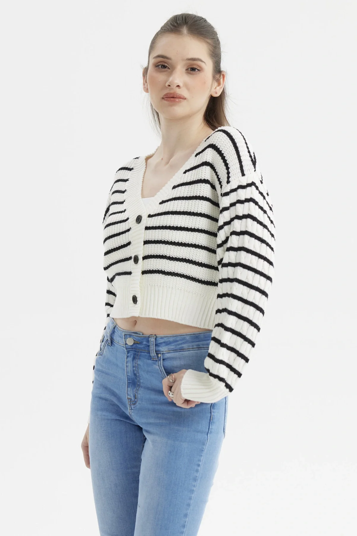 Sweater Mujer Juvenil Blanco / Negro - Image 2