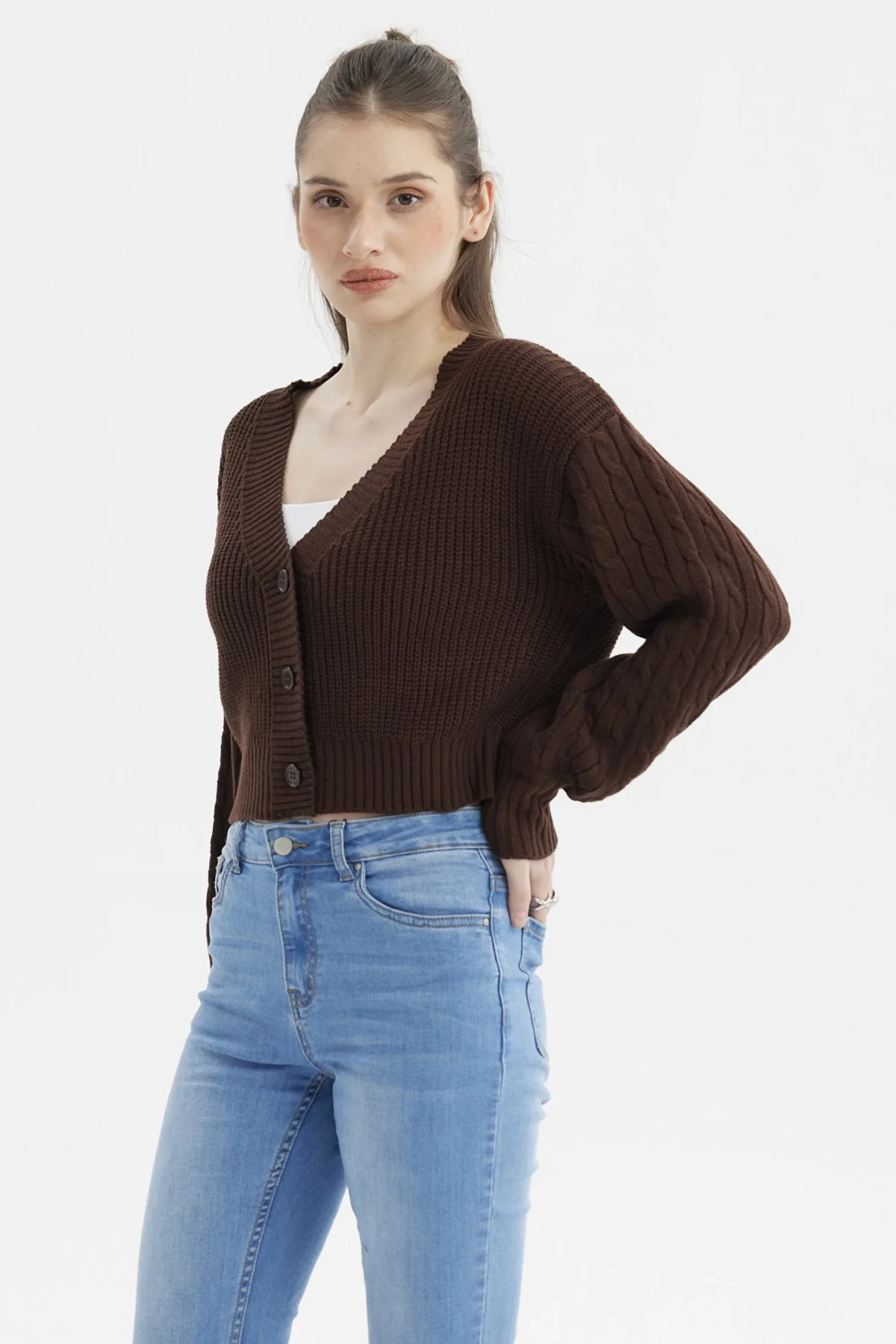 Sweater Mujer Juvenil Café Oscuro - Image 2