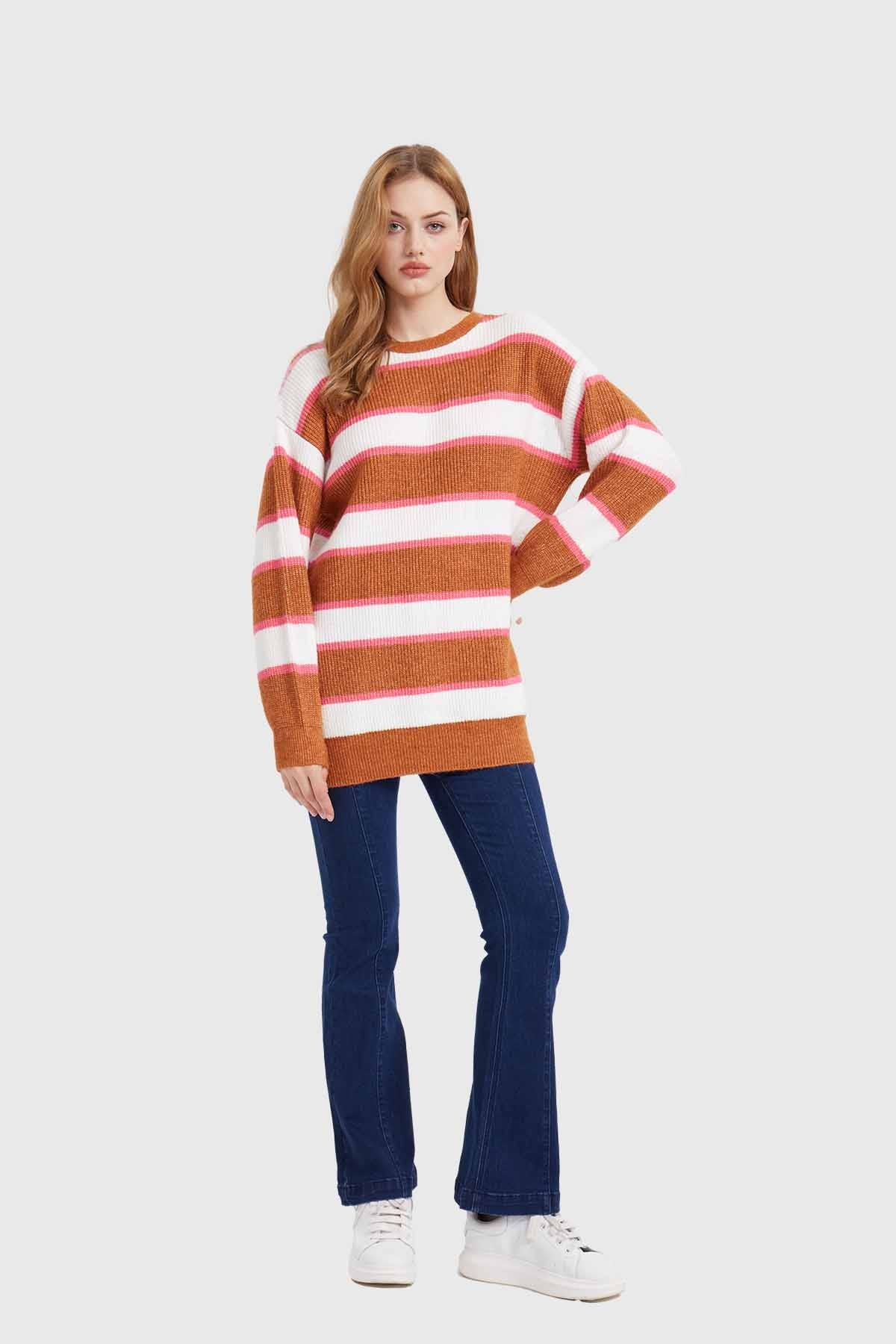 Sweater Mujer Largo Beige - Image 4