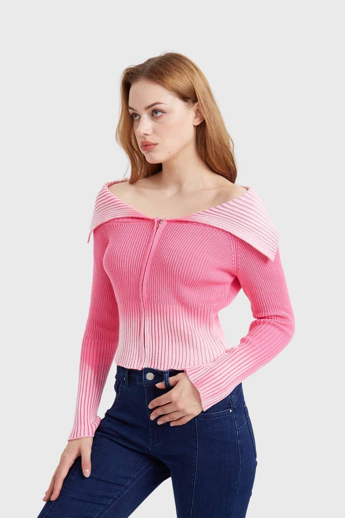 Sweater Mujer Lavado Fucsia - Image 2
