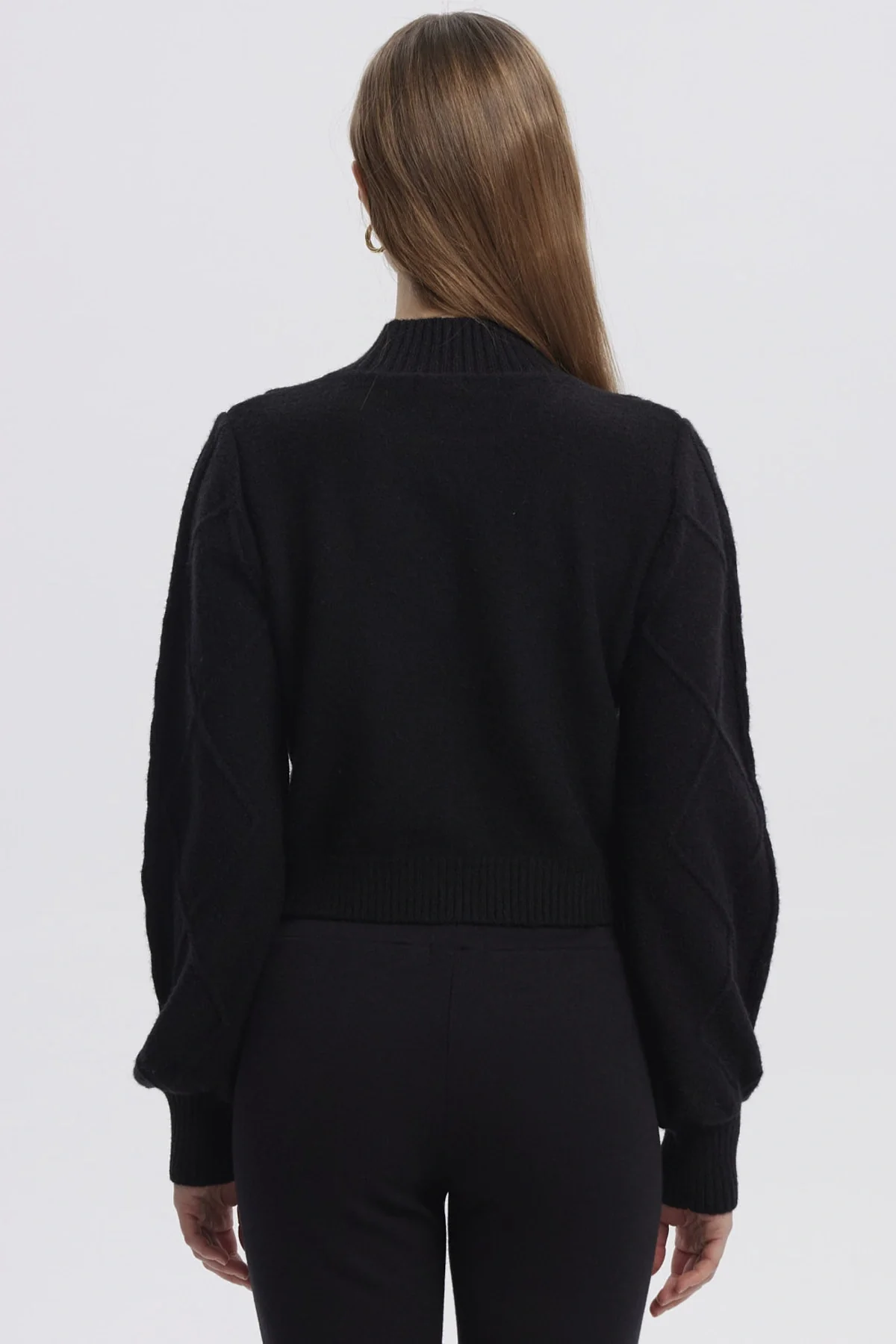 Sweater Mujer Liso Negro - Image 3