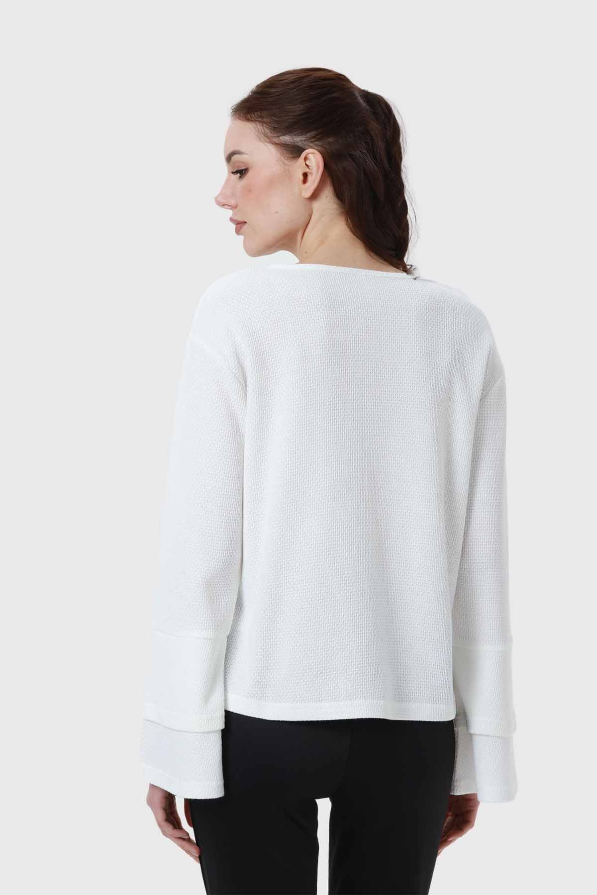Sweater Mujer Manga Vuelo Blanco - Image 3