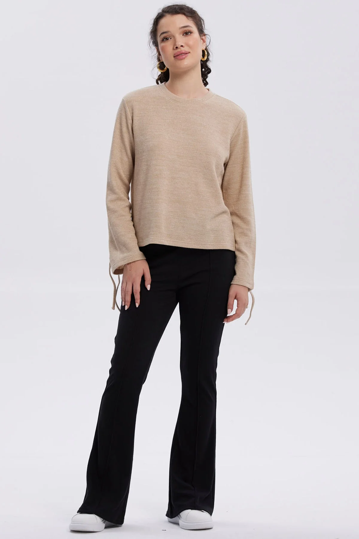 Sweater Mujer Mangas Beige - Image 4