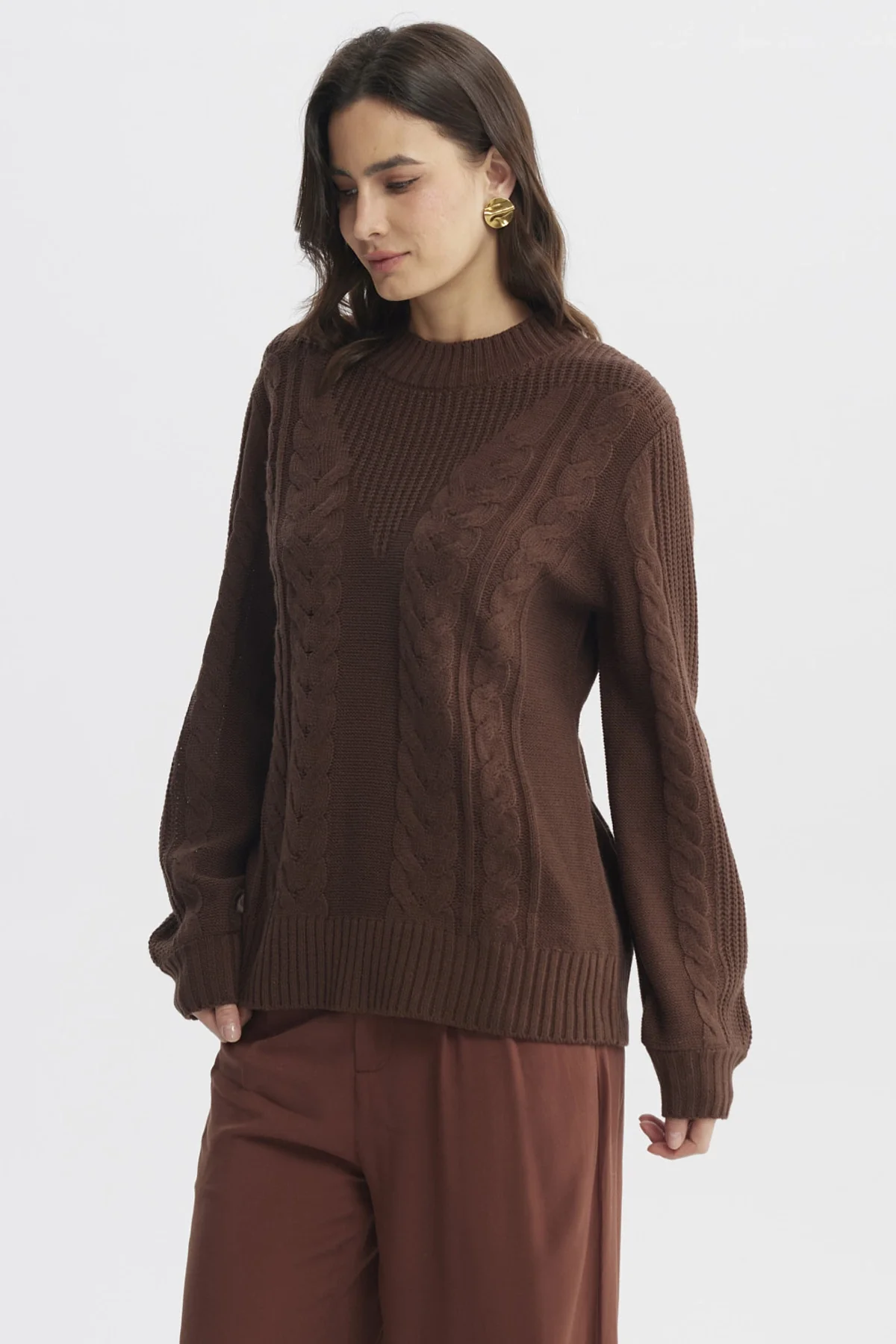 Sweater Mujer Oversize Café - Image 2