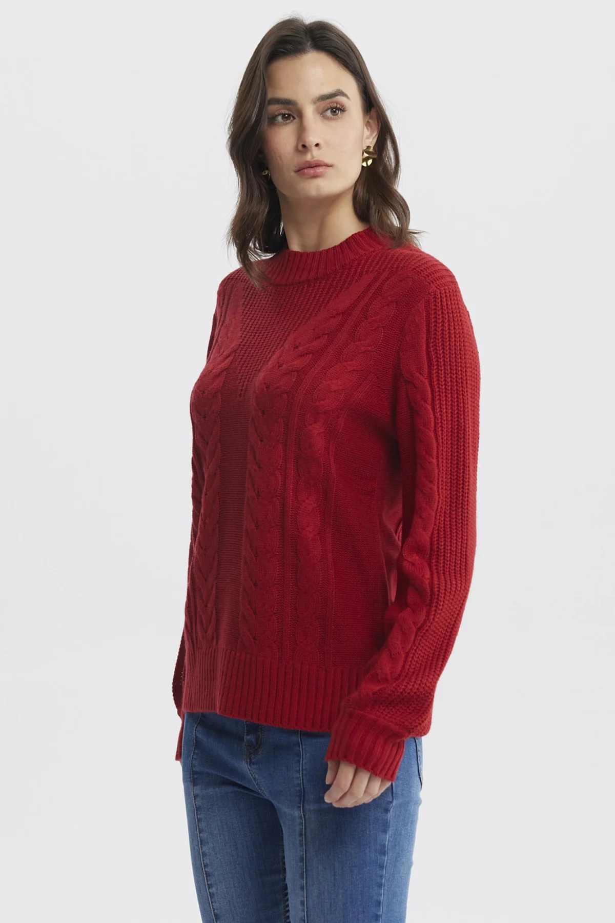 Sweater Mujer Oversize Rojo Oscuro - Image 2