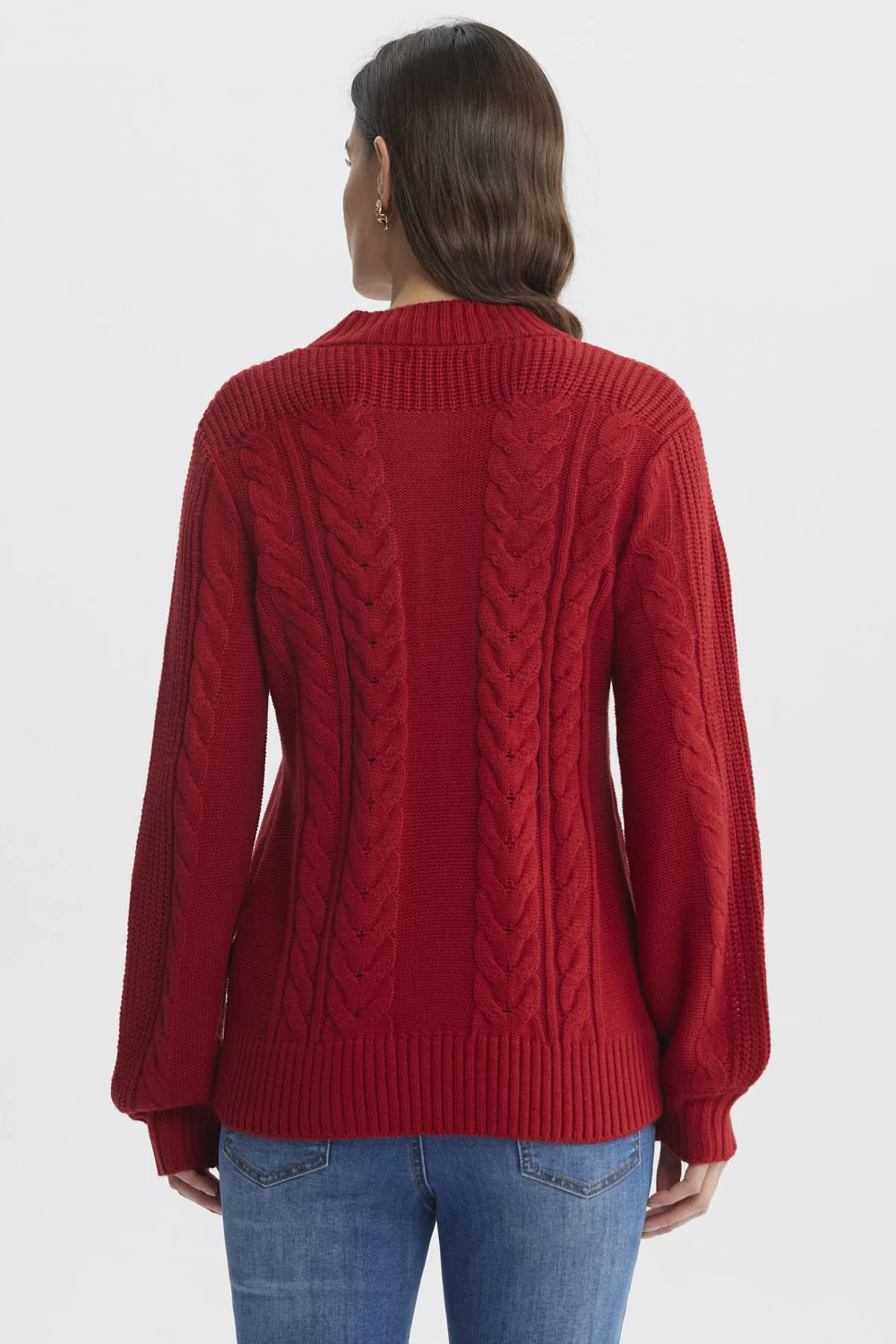 Sweater Mujer Oversize Rojo Oscuro - Image 3