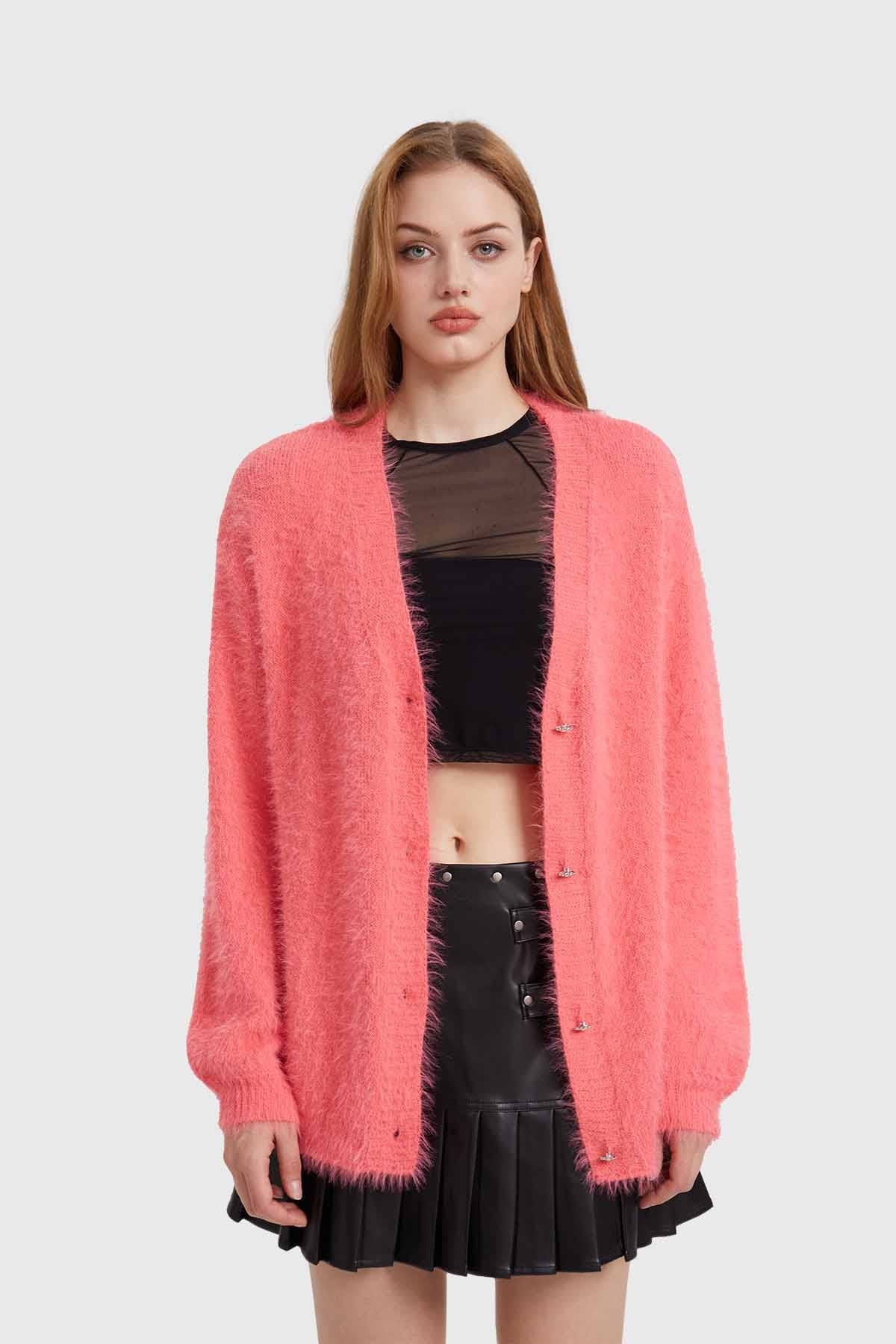 Sweater Mujer Peludo Coral - Image 4