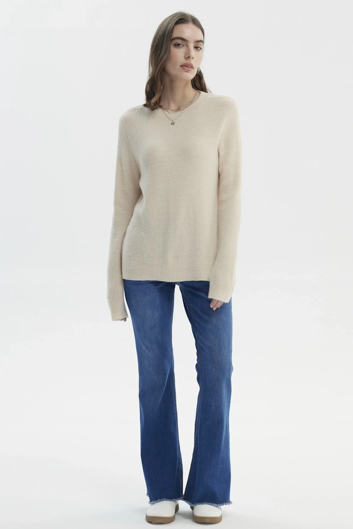 Sweater Mujer Slim Beige - Image 4