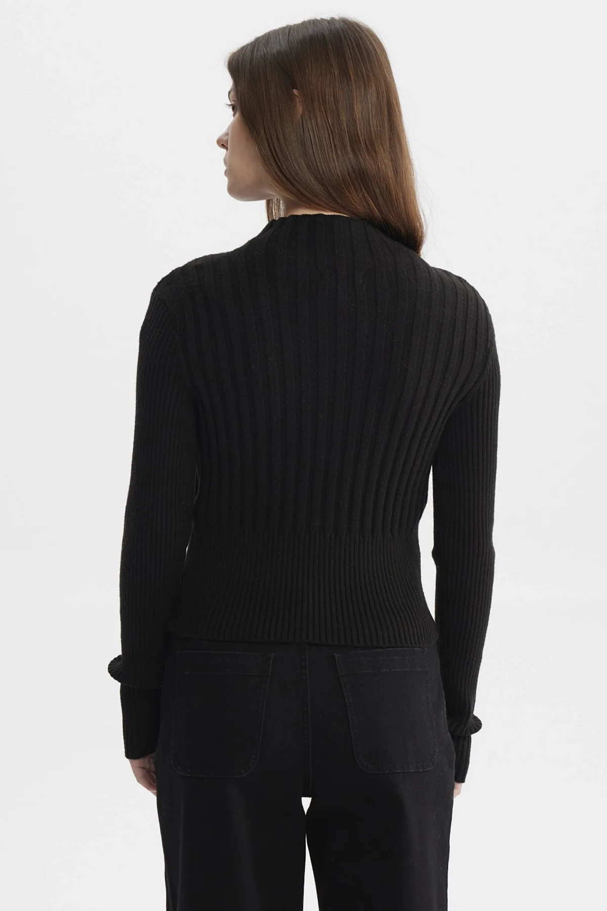 Sweater Mujer Slim Tejido Negro - Image 3