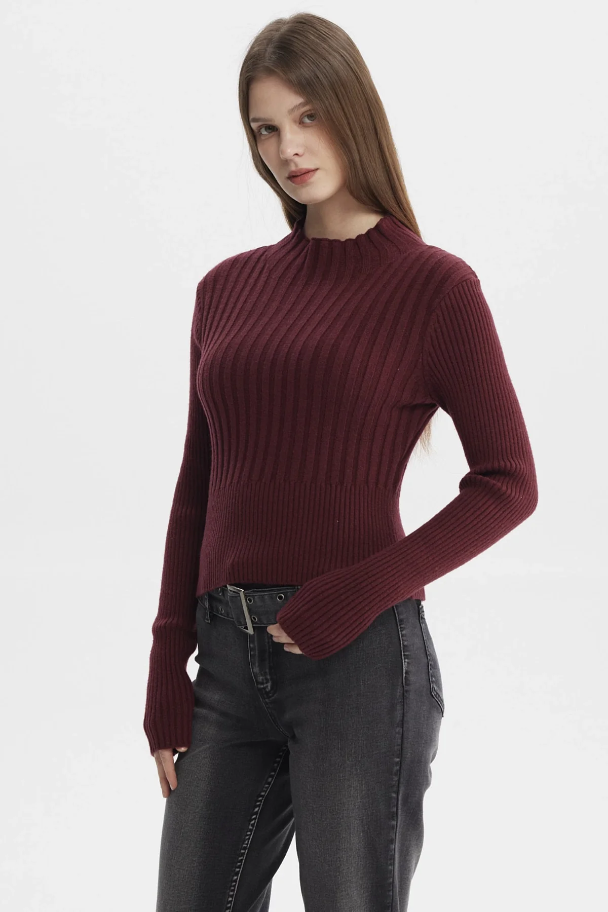 Sweater Mujer Slim Tejido Rojo - Image 2