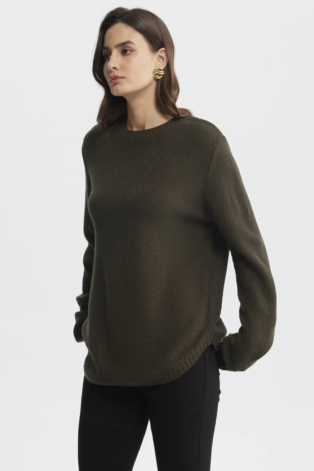 Sweater Mujer Slim Verde - Image 2