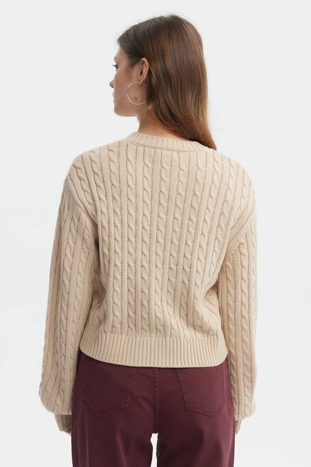 Sweater Mujer Tejido Juvenil Beige - Image 3