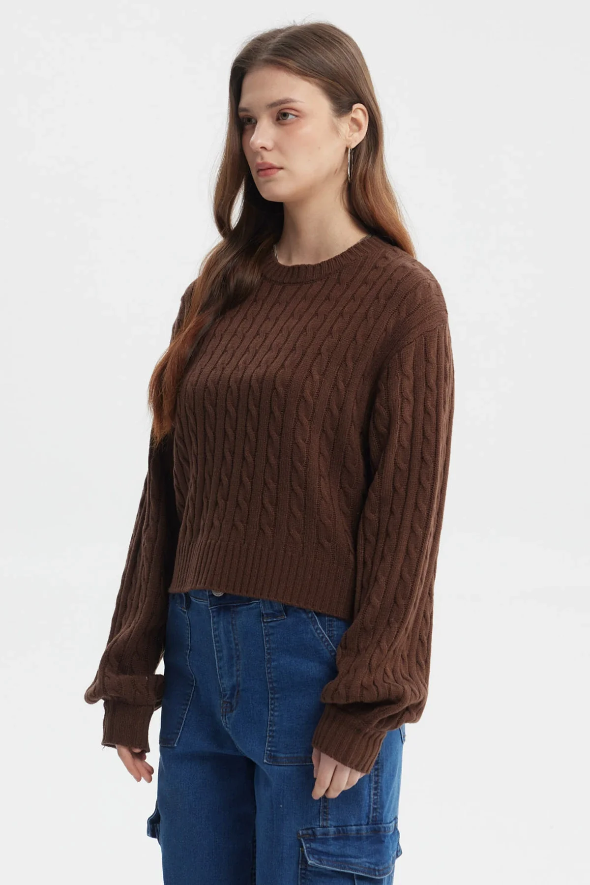 Sweater Mujer Tejido Juvenil Café Oscuro - Image 2