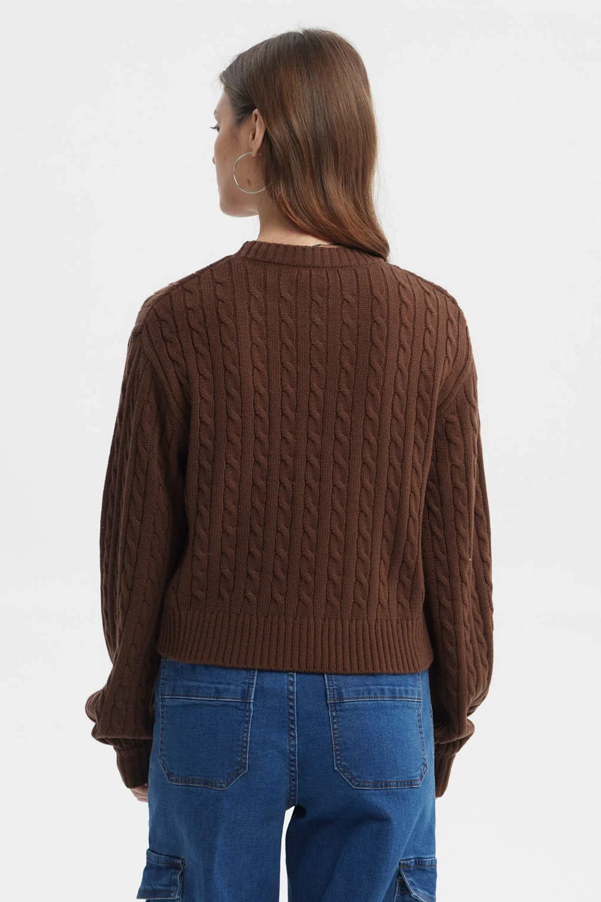 Sweater Mujer Tejido Juvenil Café Oscuro - Image 3