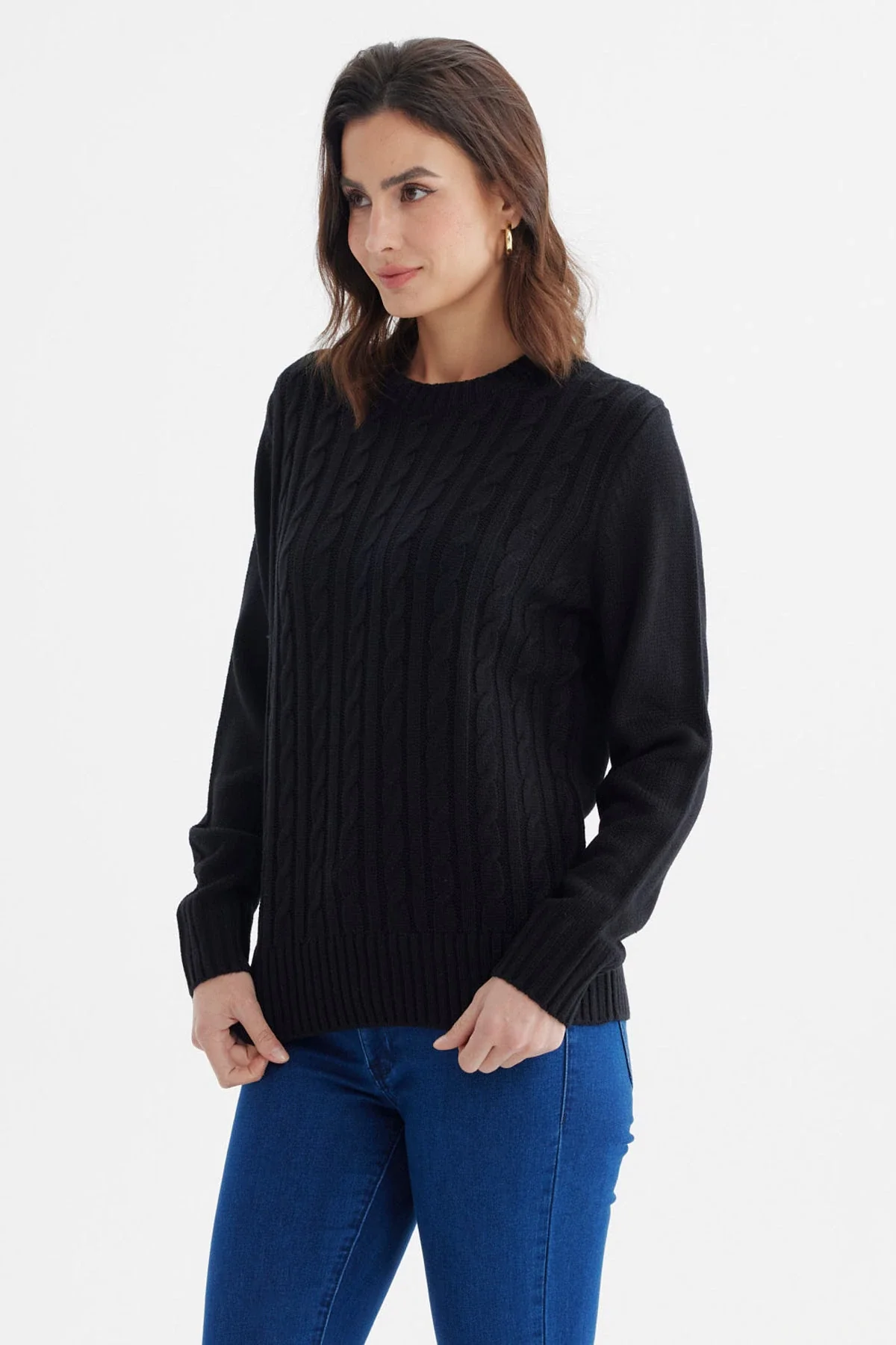 Sweater Mujer Tranzado Negro - Image 2