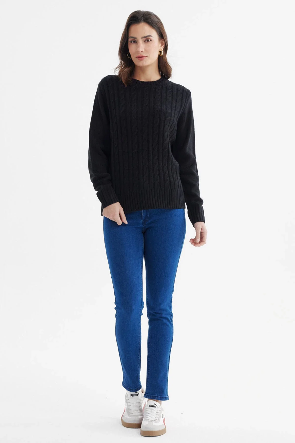 Sweater Mujer Tranzado Negro - Image 4