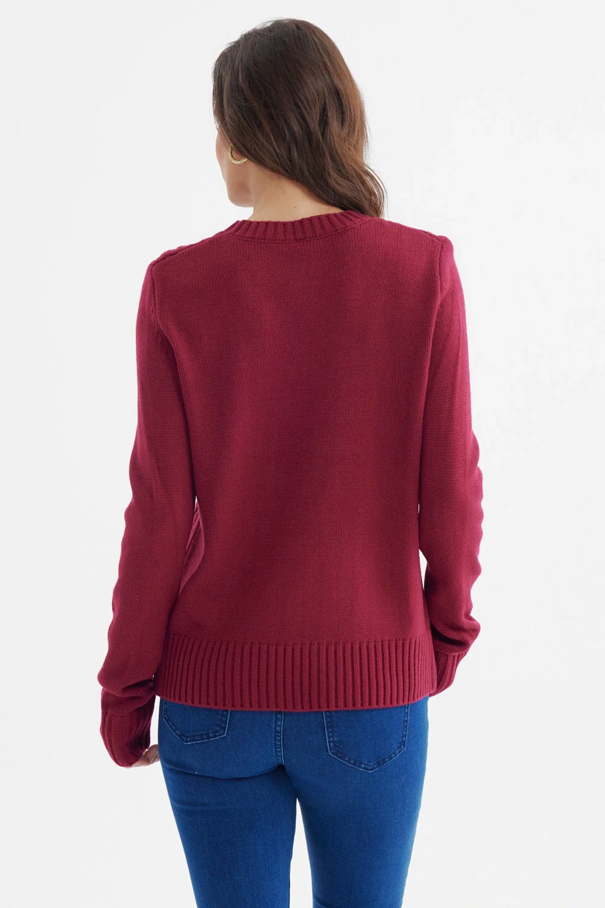 Sweater Mujer Tranzado Rojo - Image 3