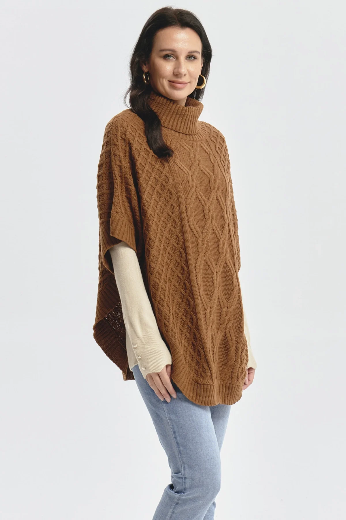 Sweater Mujer Trenzado Camel - Image 2