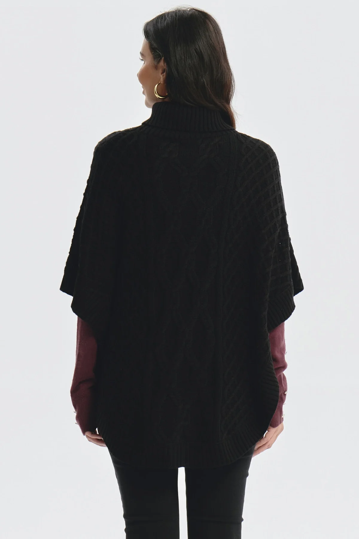 Sweater Mujer Trenzado Negro - Image 3