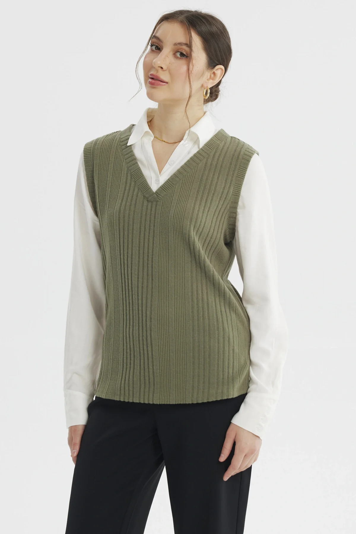 Sweater Mujer Vuelo Verde Olivo - Image 2