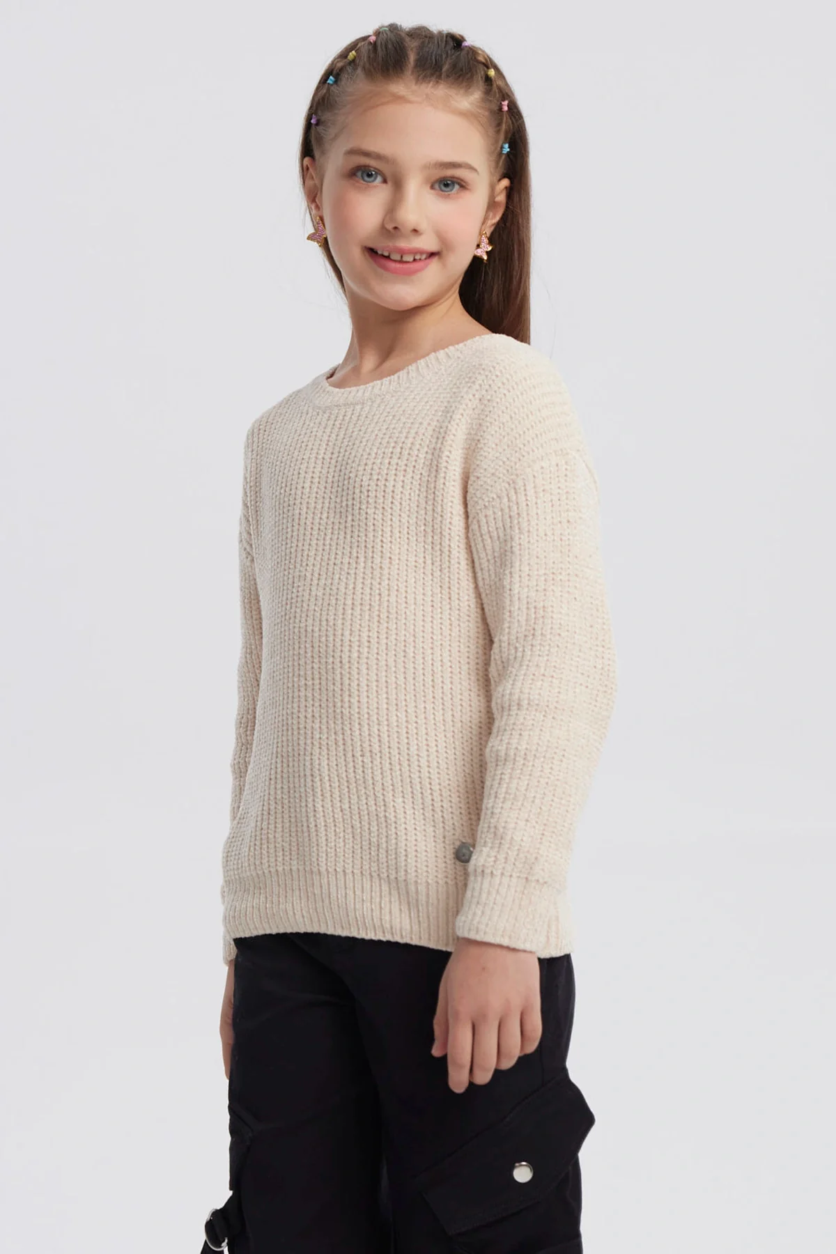 Sweater Niña Chenille Beige - Image 2