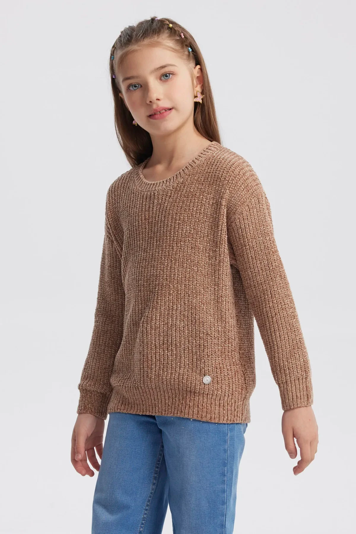Sweater Niña Chenille Café - Image 2