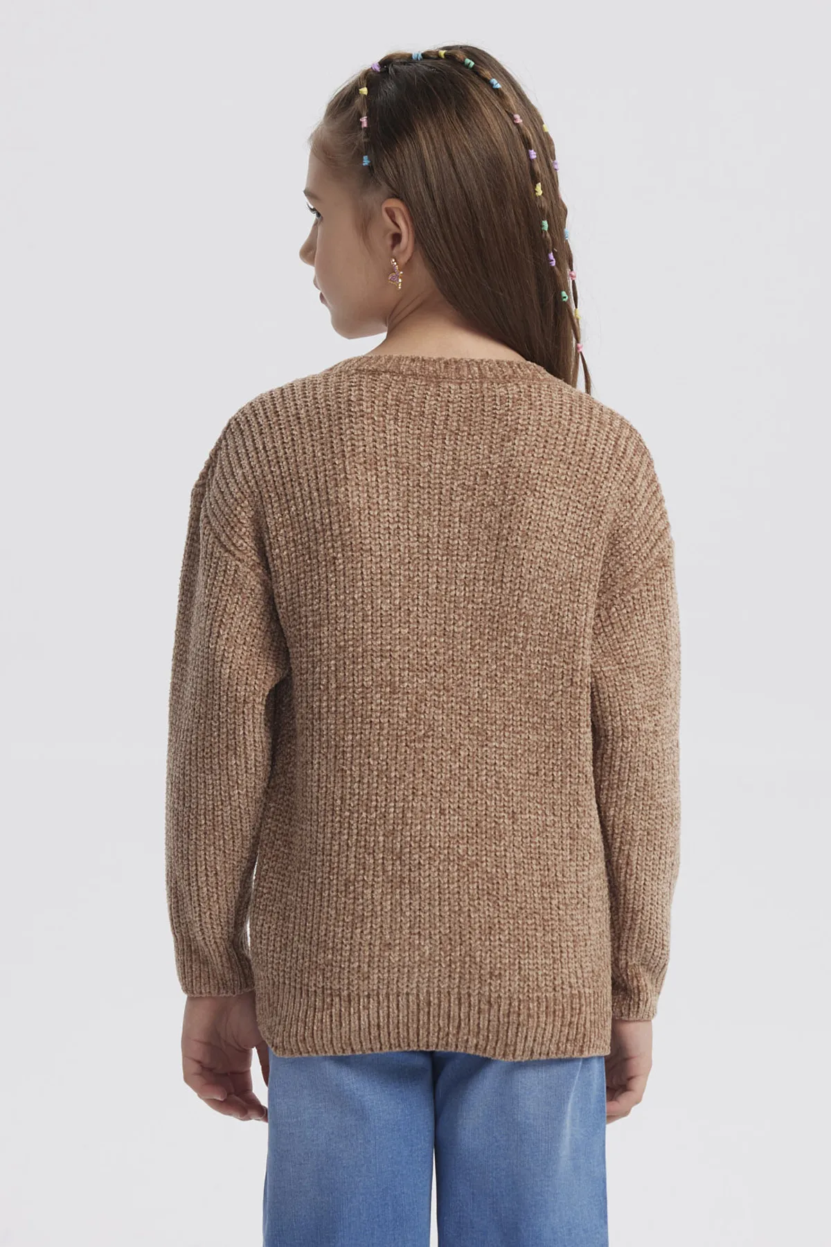 Sweater Niña Chenille Café - Image 3