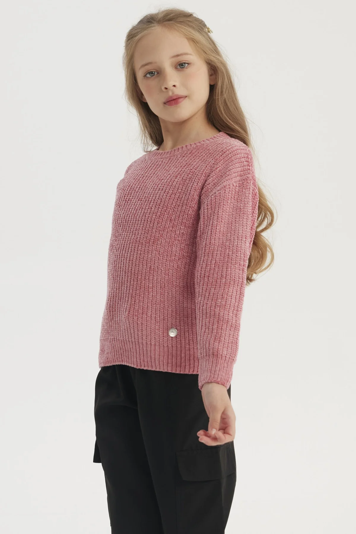 Sweater Niña Chenille Rosado - Image 2
